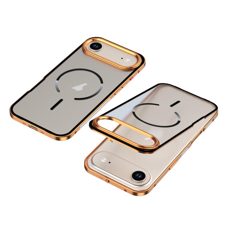 

For iPhone 17 Air Single-sided Snap Buckle Metal Frame Frosted MagSafe Phone Case(Orange)