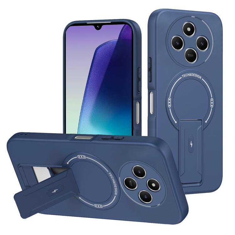 

For Redmi 14C 4G / Poco C75 4G Skin Feel MagSafe Phone Case with Holder(Blue)