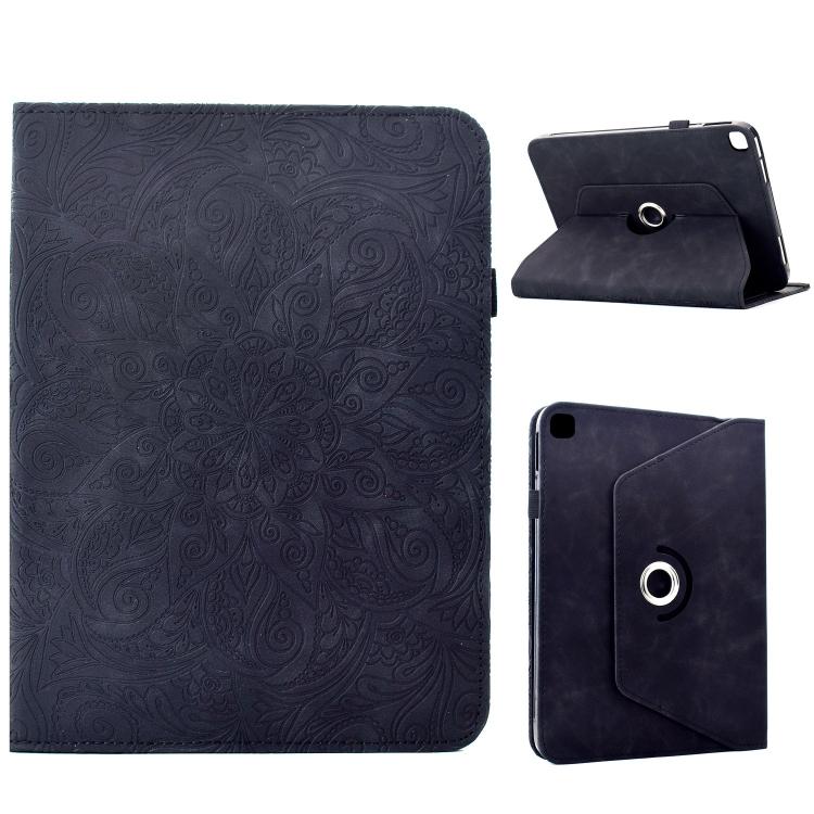 

For iPad 10.2 2021 / Air 10.5 Rotatable Mandala Embossed Smart Leather Tablet Case(Black)