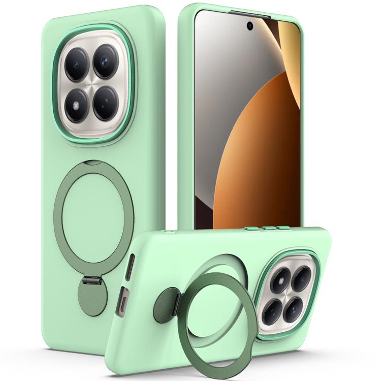 For Redmi Note 15 Pro 5G Global 163.6mm Gen1.5 Pivot Ring Holder TPU Hybrid PC Phone Case(Green)