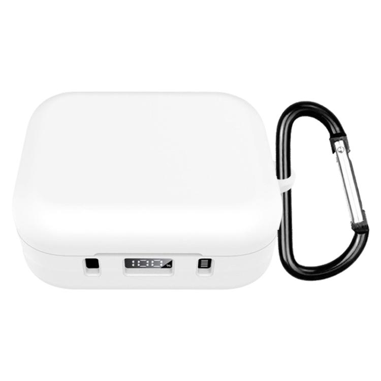 

For Anker Soundcore P41i Solid Color Silicone Earphone Protective Cover with Hook(White)