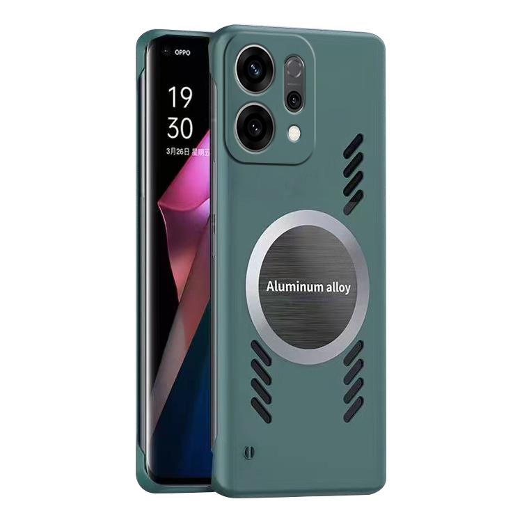 

For OPPO Find X9 All-inclusive Lens Frameless Graphene Cooling Phone Case(Navy Blue)