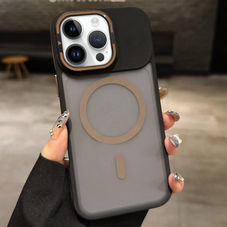 

For iPhone 13 Pro Skin Feel Frosted Metal Lens Holder MagSafe Magnetic Phone Case(Desert Gold)