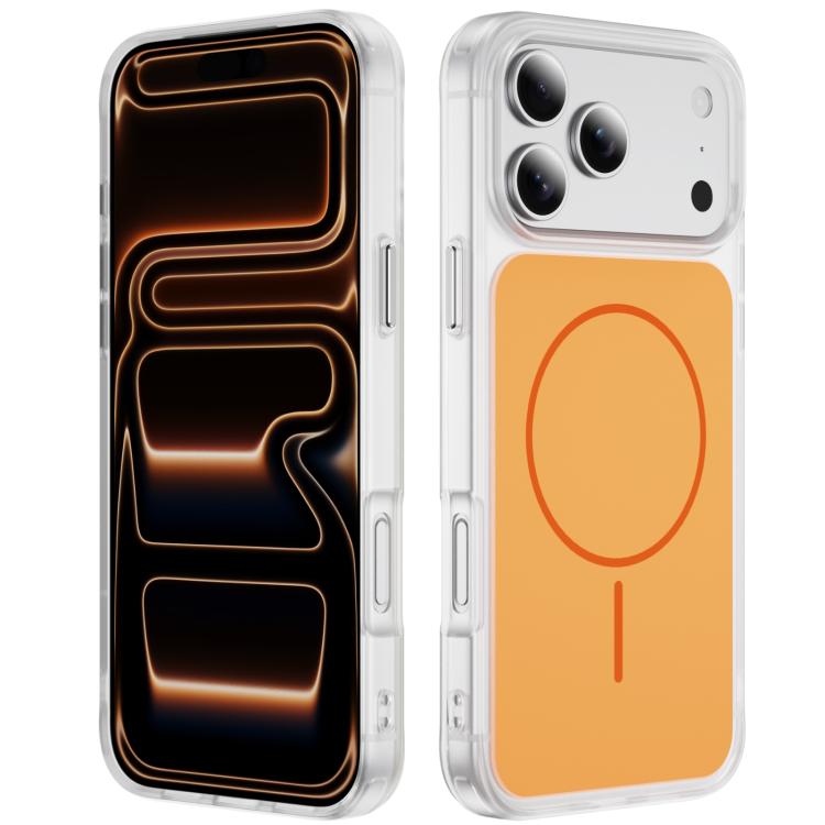 

For iPhone 17 Pro Max Crystal Frosted Skin Feel Magnetic MagSafe Phone Case(Orange)