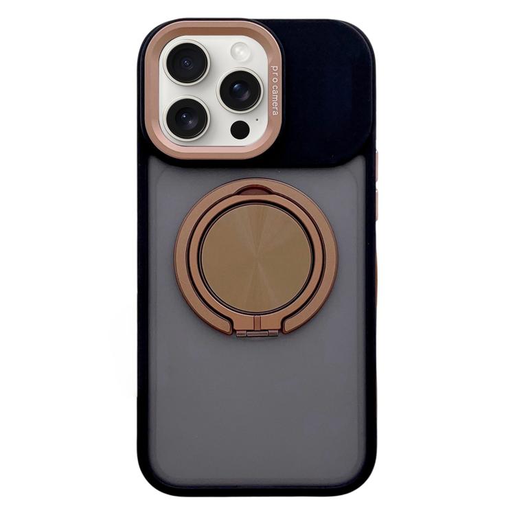 

For iPhone 12 Pro Max Skin Feel Frosted 360 Degree Rotation Magnetic Holder MagSafe Phone Case(Desert Gold)