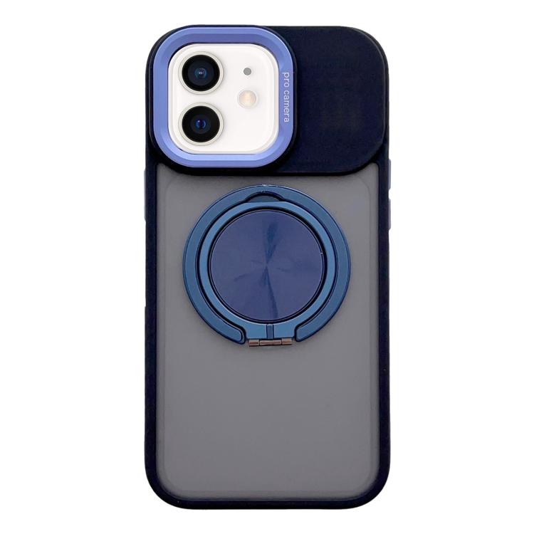 

For iPhone 11 Skin Feel Frosted 360 Degree Rotation Magnetic Holder MagSafe Phone Case(Dark Blue)