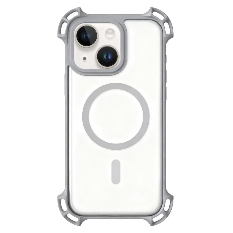 

For iPhone 13 Drone-Style Four-Corner Shockproof Acrylic MagSafe Phone Case(Titanium Gray)