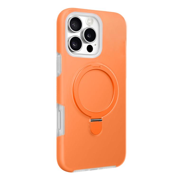 

For iPhone 16 Pro Jelly Liquid Silicone MagSafe Holder Phone Case(Orange)