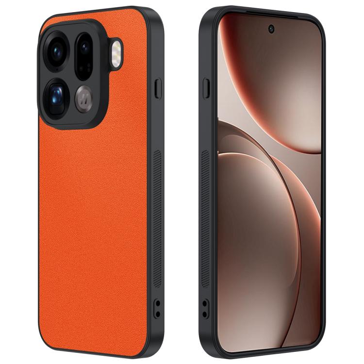 

For OPPO Find X9 Pro Ultra-thin Plain Skin Leather Phone Case(Orange)