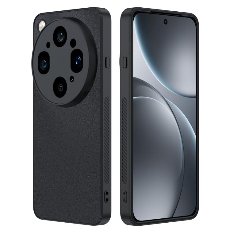 For OPPO Find  X9 Ultra 5G Ultra-thin Plain Skin Leather Phone Case(Black)