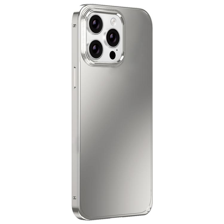 

For iPhone 14 Pro Metal Frame Micro-frosted Back Panel Phone Case(Titanium)