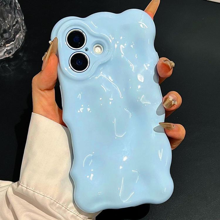 

For iPhone 16 Plus Cloud-Style TPU Shockroof Phone Case(Blue)