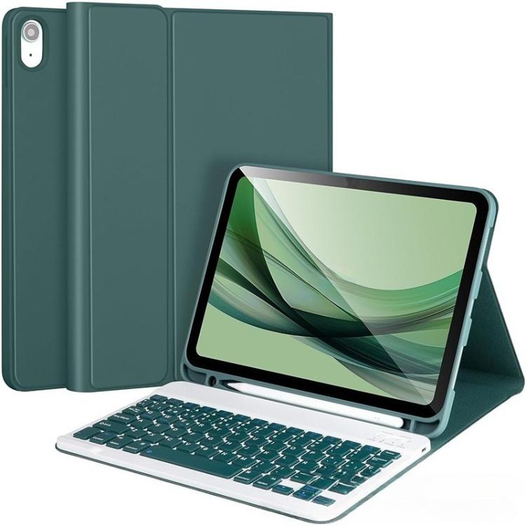 

For Samsung Galaxy Tab A11+ Detachable Square Cap Magnetic Bluetooth Keyboard Protective Case(Dark Green)