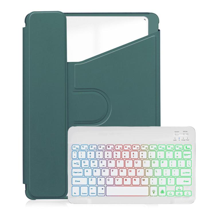 

For Xiaomi Pad 7 Pro / 7 Backlight Rotatable Acrylic Bluetooth Keyboard Leather Case with Pen Slot(Dark Green)