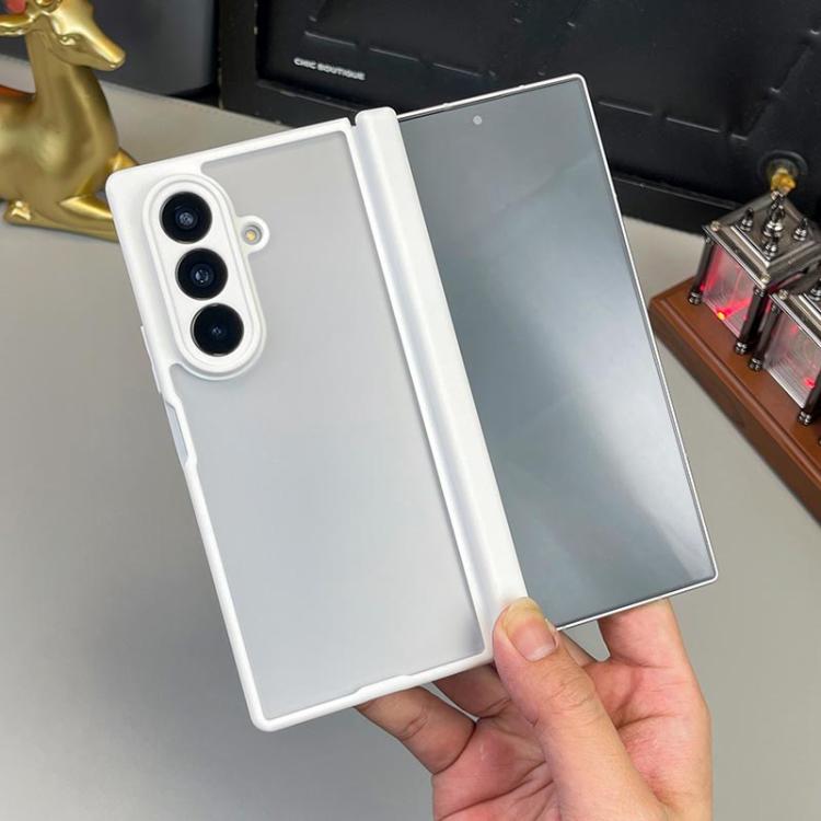 

For Samsung Galaxy Z Fold7 5G Matte Skin Feel Dual Axis Folding Phone Case(White)