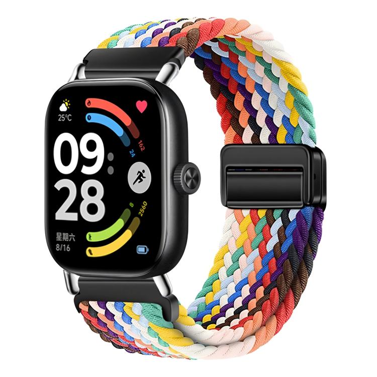 

For Honor Watch X5 Magnetic Buckle Elastic Nylon Braided Watch Band(Rainbow)