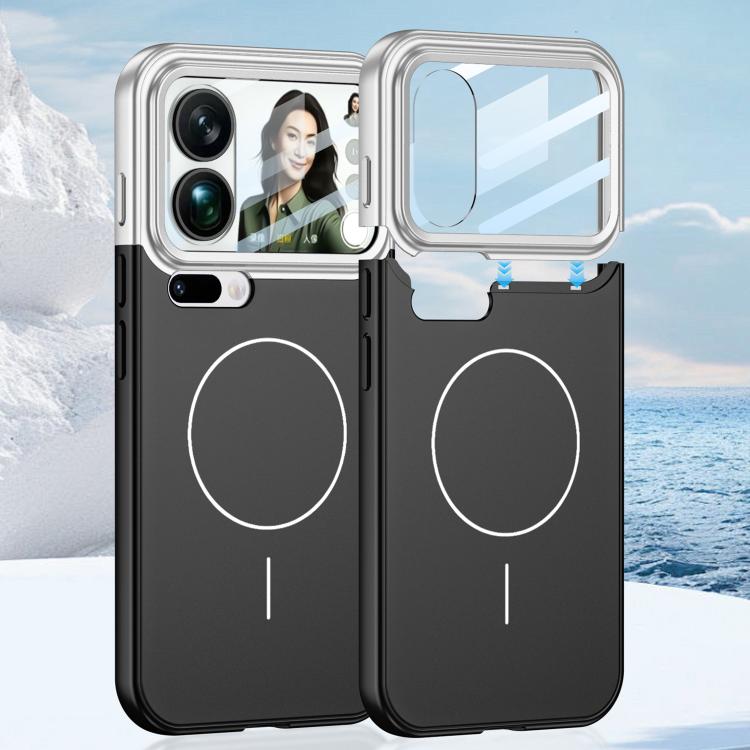 

For Xiaomi 17 Pro Max GKK Color Master Splicing MagSafe Magnetic Phone Case(Silver Black)