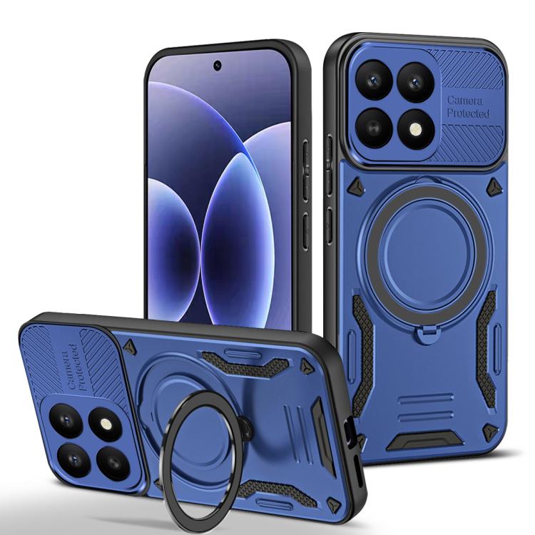 

For Xiaomi 17 MagSafe 2 in 1 TPU Phone Case with Rotating Holder(Blue)