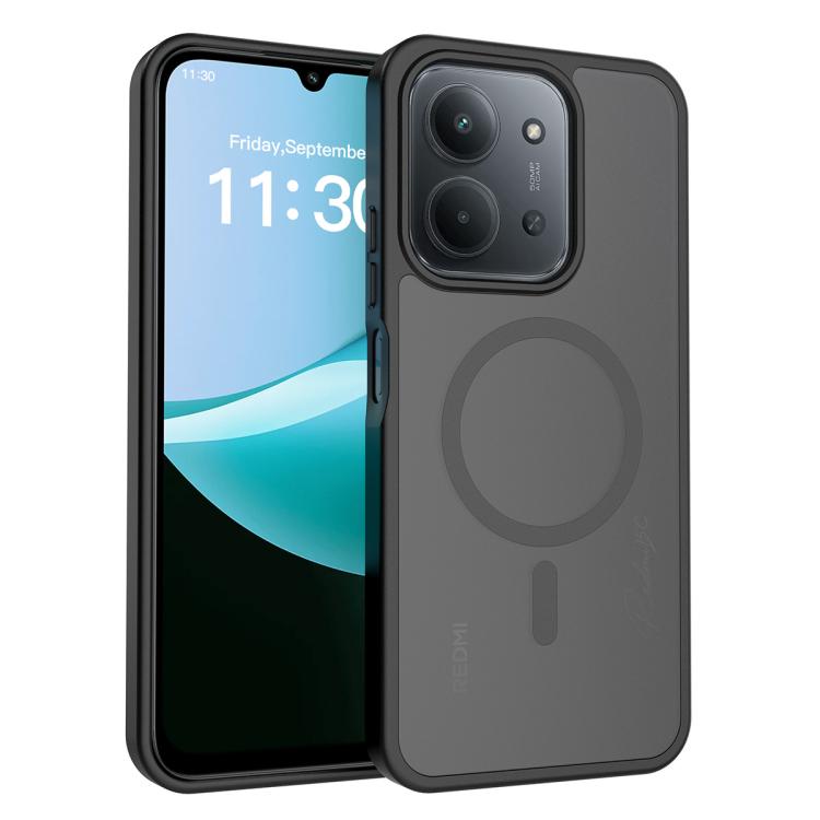 

For Redmi 15C 5G / 4G EU 173mm / Poco C85 5G Skin Feel TPU Hybrid PC MagSafe Phone Case(Black)