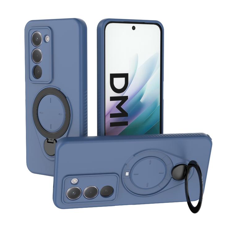 

For Redmi 15 5G / 4G EU 171mm Ring Shield MagSafe TPU Phone Case with 360 Degree Rotating Holder(Blue)