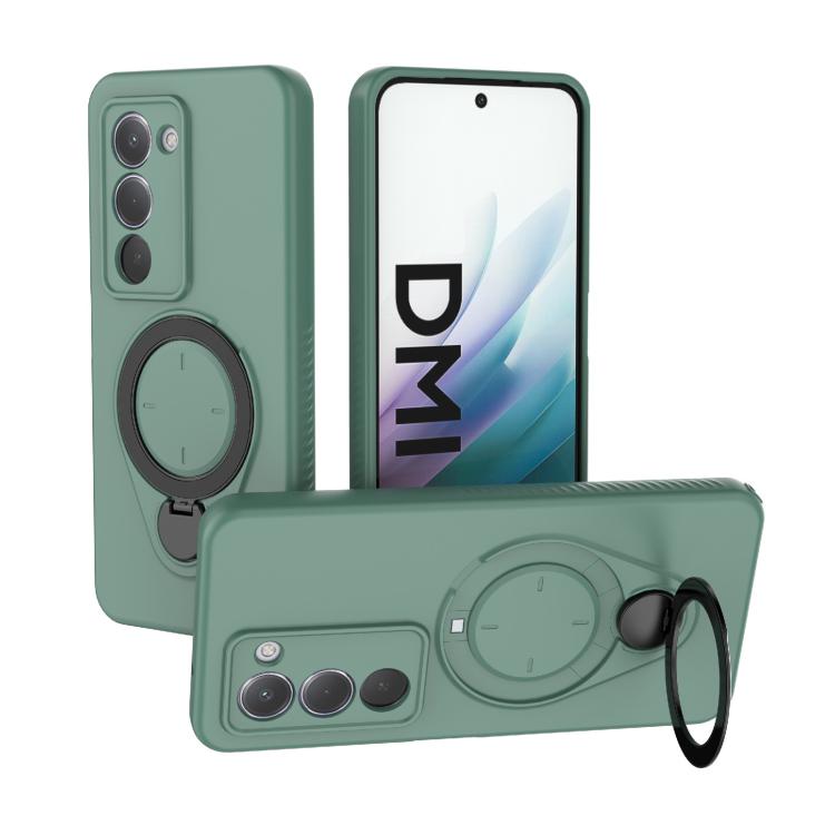 

For Redmi 15 5G / 4G EU 171mm Ring Shield MagSafe TPU Phone Case with 360 Degree Rotating Holder(Green)