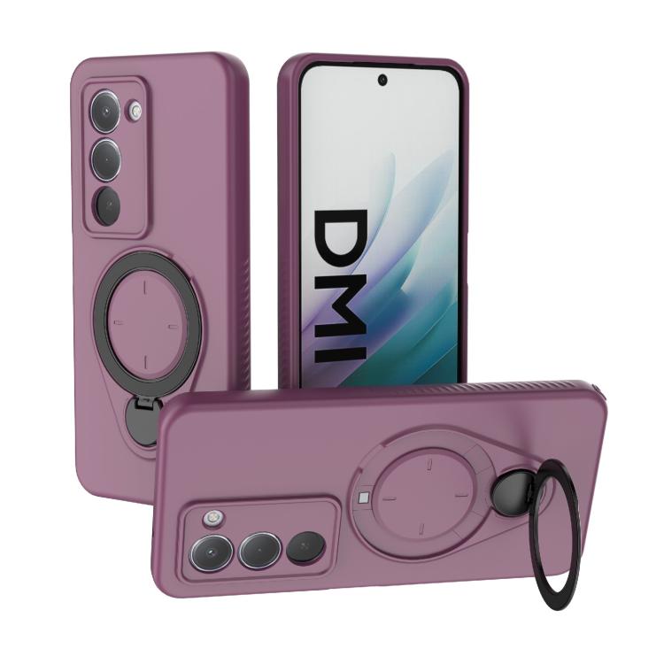 

For Redmi 15 5G / 4G EU 171mm Ring Shield MagSafe TPU Phone Case with 360 Degree Rotating Holder(Wine Red)