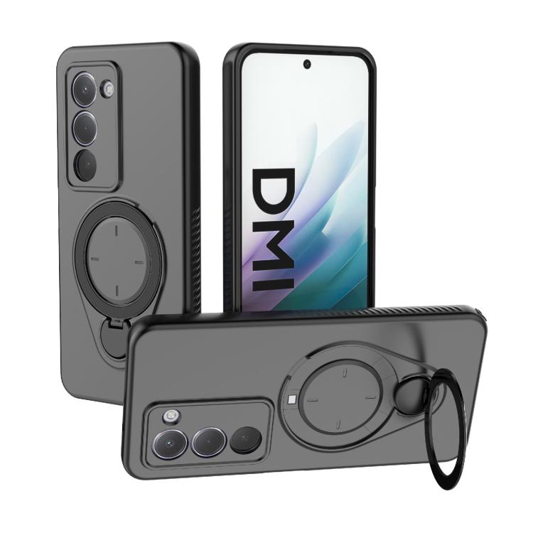 

For Redmi 15 5G / 4G EU 171mm Ring Shield MagSafe TPU Phone Case with 360 Degree Rotating Holder(Black)