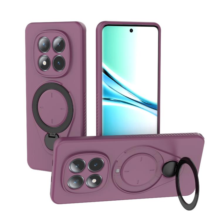 

For Redmi Note 15 4G / 5G Global 164mm Ring Shield MagSafe TPU Phone Case with 360 Degree Rotating Holder(Wine Red)