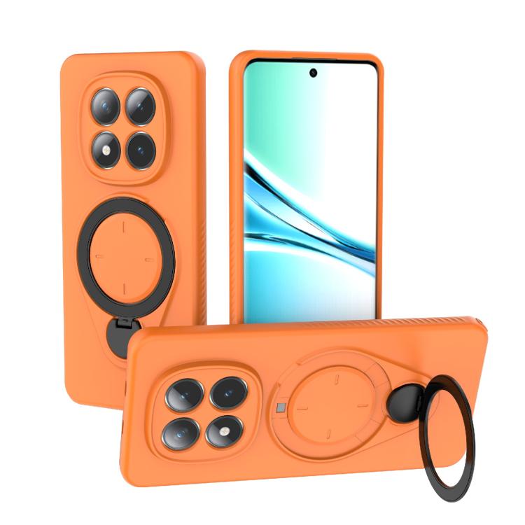 

For Redmi Note 15 4G / 5G Global 164mm Ring Shield MagSafe TPU Phone Case with 360 Degree Rotating Holder(Orange)
