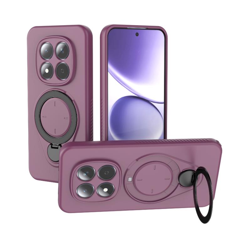 

For Redmi Note 15 Pro 5G Global 163.6mm Ring Shield MagSafe TPU Phone Case with 360 Degree Rotating Holder(Wine Red)