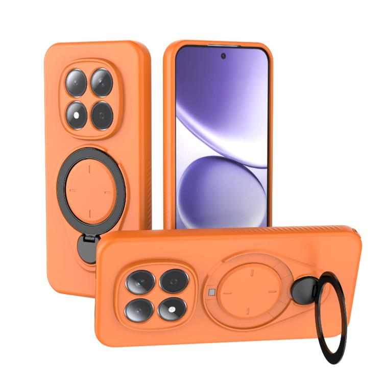 

For Redmi Note 15 Pro 5G Global 163.6mm Ring Shield MagSafe TPU Phone Case with 360 Degree Rotating Holder(Orange)