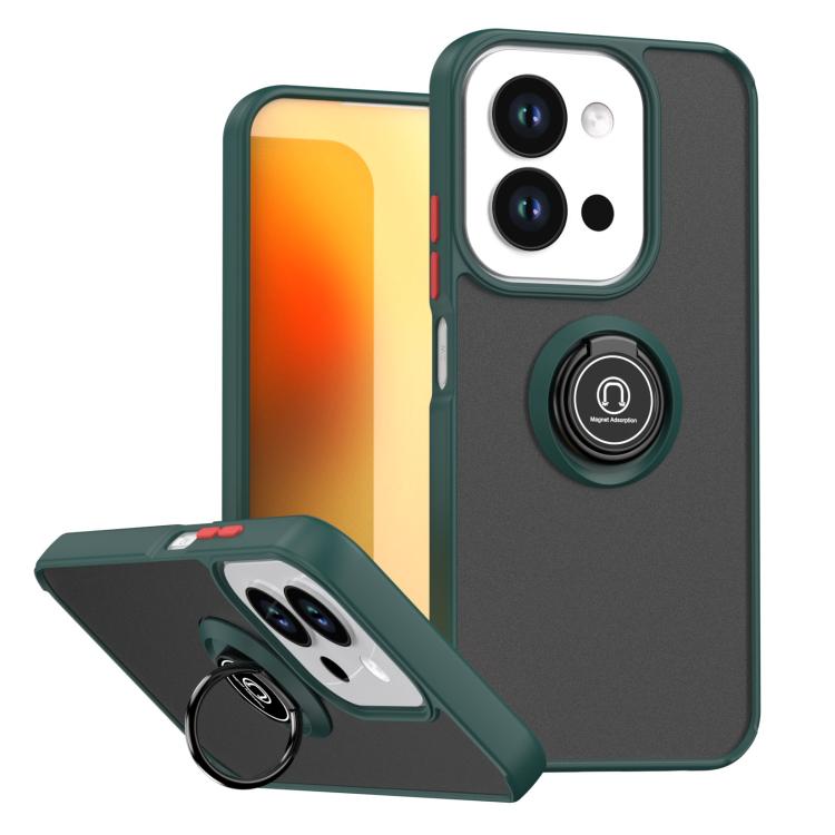 

For Redmi 15C 5G / 4G EU 173mm Q Shadow 1 Series TPU + PC Phone Case with Ring(Dark Green + Red)