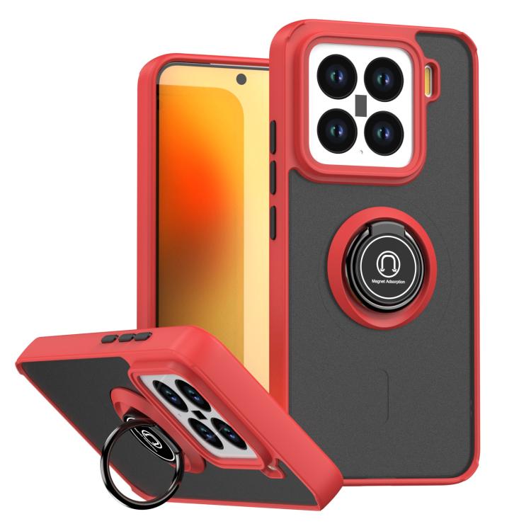 

For Xiaomi 15 5G Q Shadow 1 Series TPU + PC Phone Case with Ring(Red + Black)
