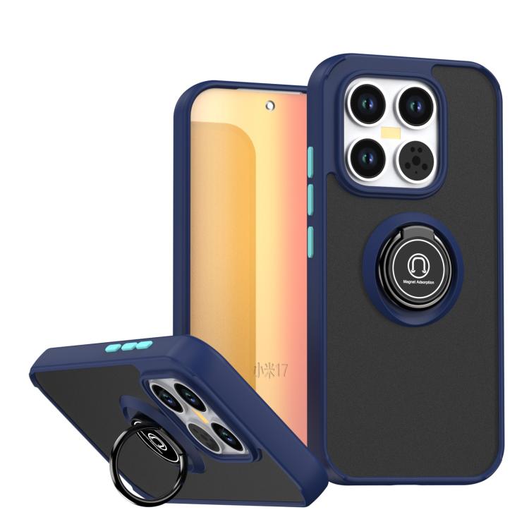 

For Xiaomi 17 Q Shadow 1 Series TPU + PC Phone Case with Ring(Royal Blue + Sky Blue)