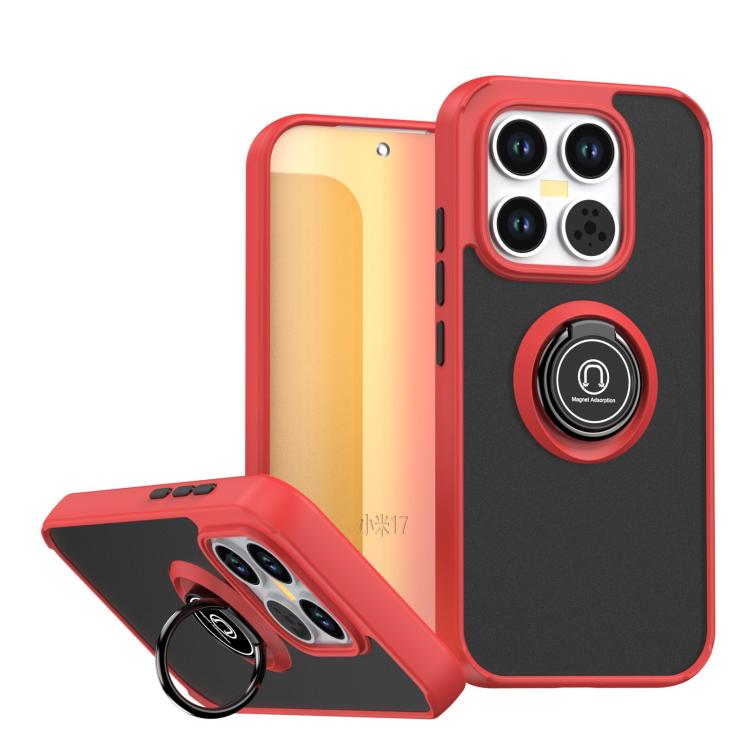 

For Xiaomi 17 Q Shadow 1 Series TPU + PC Phone Case with Ring(Red + Black)