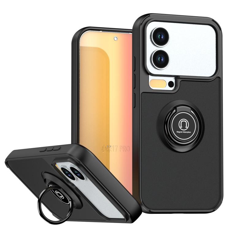 

For Xiaomi 17 Pro Q Shadow 1 Series TPU + PC Phone Case with Ring(Black)