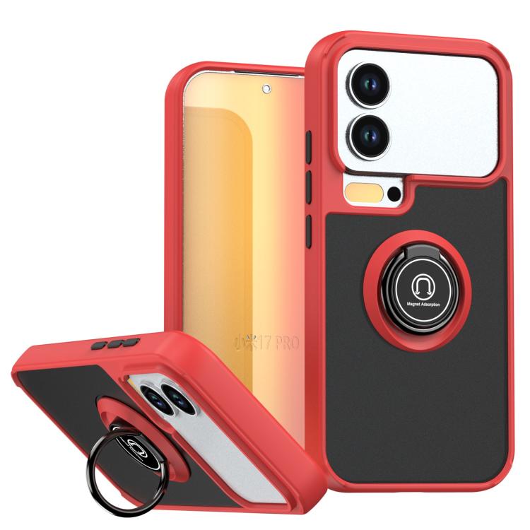 

For Xiaomi 17 Pro Q Shadow 1 Series TPU + PC Phone Case with Ring(Red + Black)