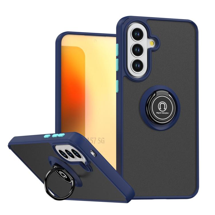 

For Samsung Galaxy A57 5G Q Shadow 1 Series TPU + PC Phone Case with Ring(Royal Blue + Sky Blue)