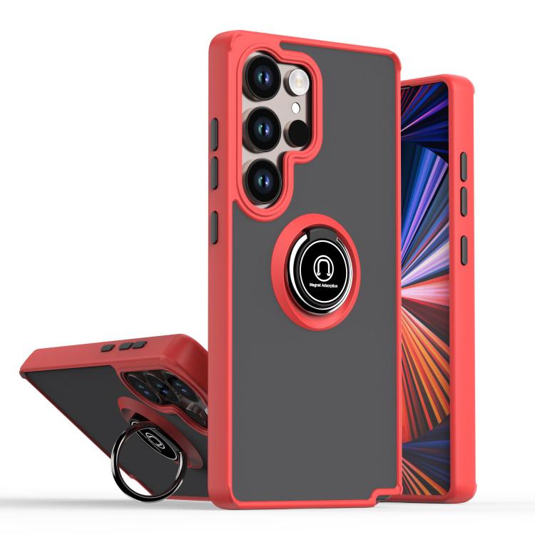 

For Samsung Galaxy S26 Ultra 5G Q Shadow 1 Series TPU + PC Phone Case with Ring(Red)