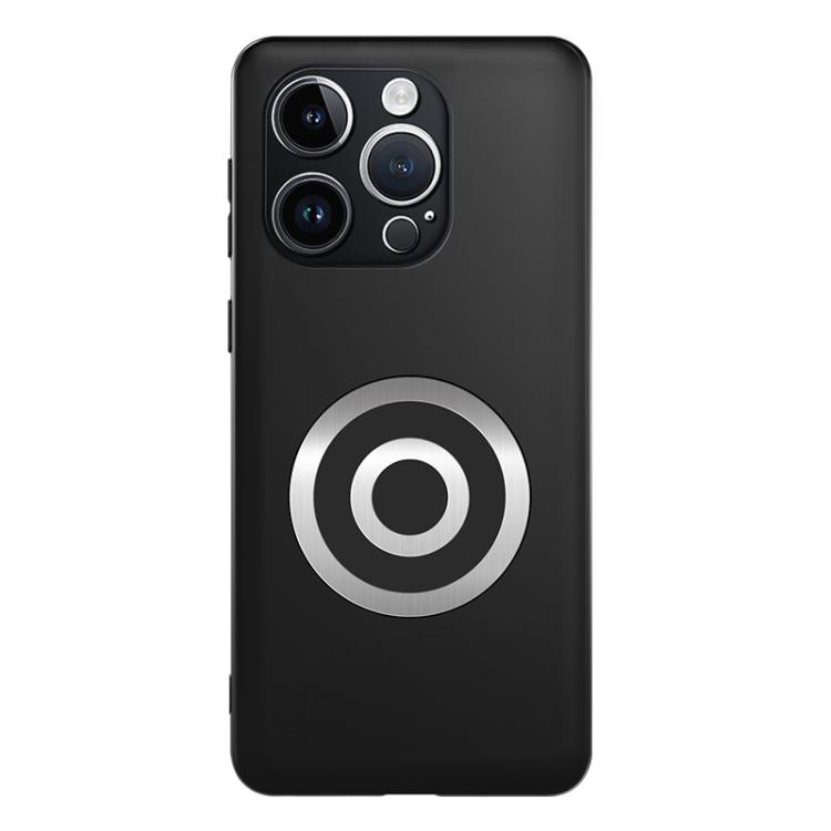 

For iPhone 14 Pro Max Graphene Brass Thermal Grease Cooling Frosted Magnetic Phone Case(Black)