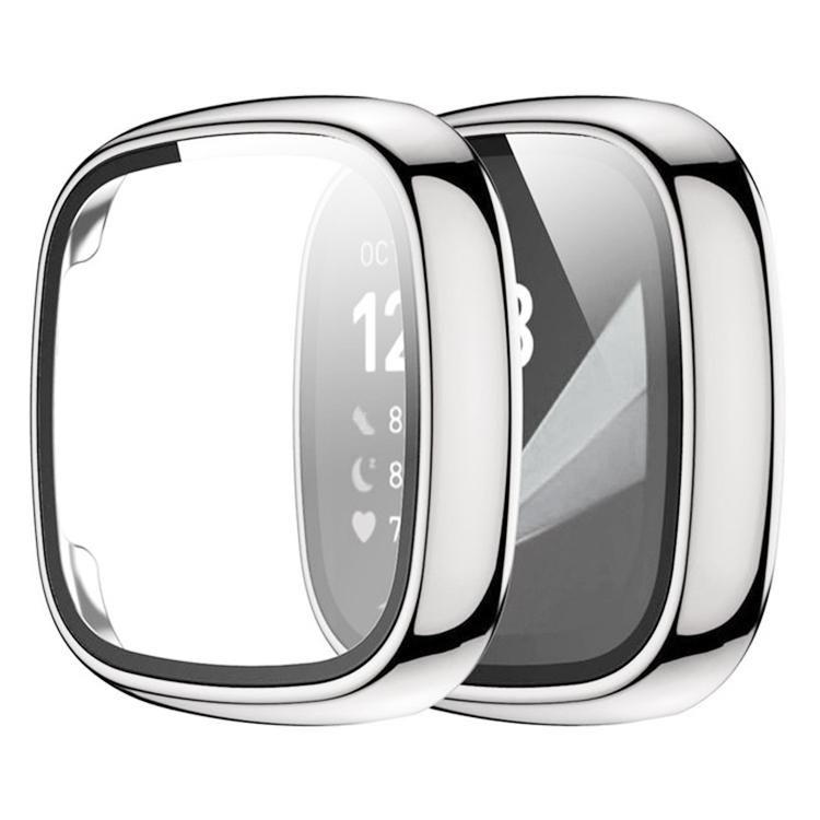 

For Fitbit Versa 4 xDfind Tempered Film Integrated PC Watch Protective Cover(White)