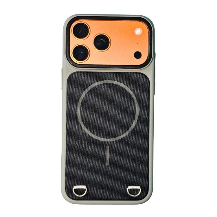 

For iPhone 17 Pro Skin Feel PC + Technology Cloth Magnetic Phone Case(Gray Black)