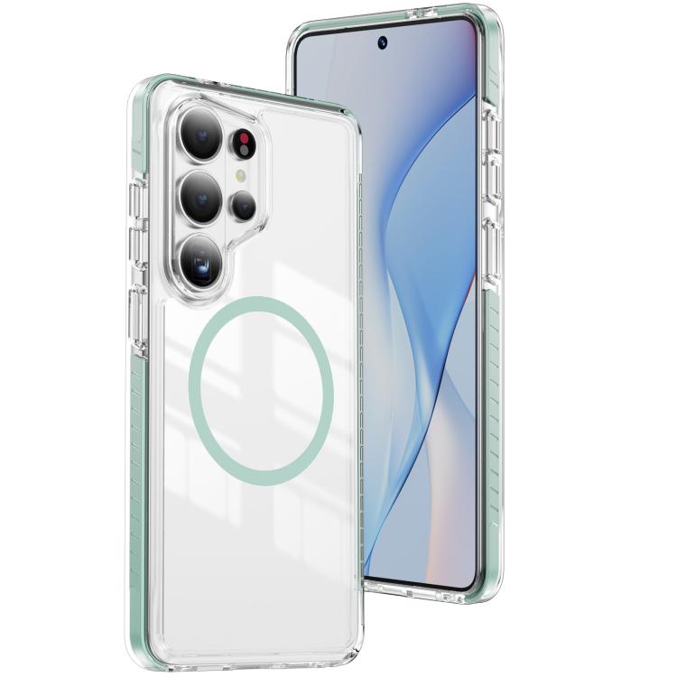 

For Samsung Galaxy S26 Ultra 5G Crystal Shield Clear Magnetic Acrylic Hybrid TPU Phone Case(Mint Green)