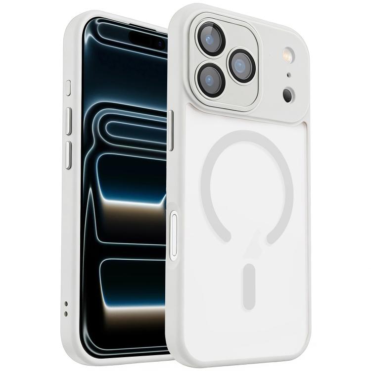 For iPhone 17 Pro XDcase Skin Feel Magnetic Frosted Phone Case with Lens Film(White)