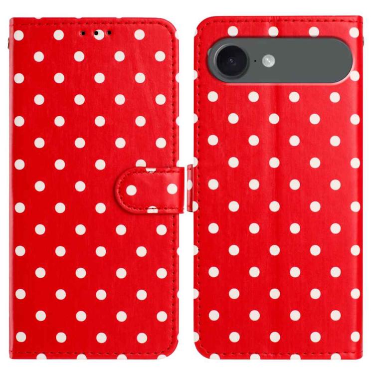 

For iPhone Air Small Dots Pattern Vegan Leather Phone Case(Red)