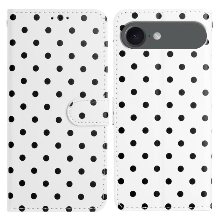 

For iPhone Air Small Dots Pattern Vegan Leather Phone Case(White)