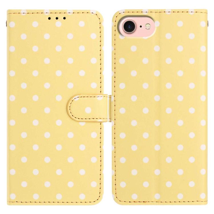

For iPhone 17e / 16e Small Dots Pattern Vegan Leather Phone Case(Yellow)