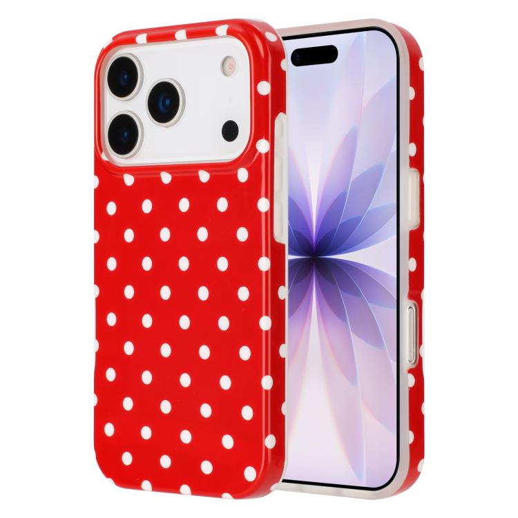 

For iPhone 17 Pro Max IMD Colorful Dots Pattern TPU Full Coverage Phone Case(Red)