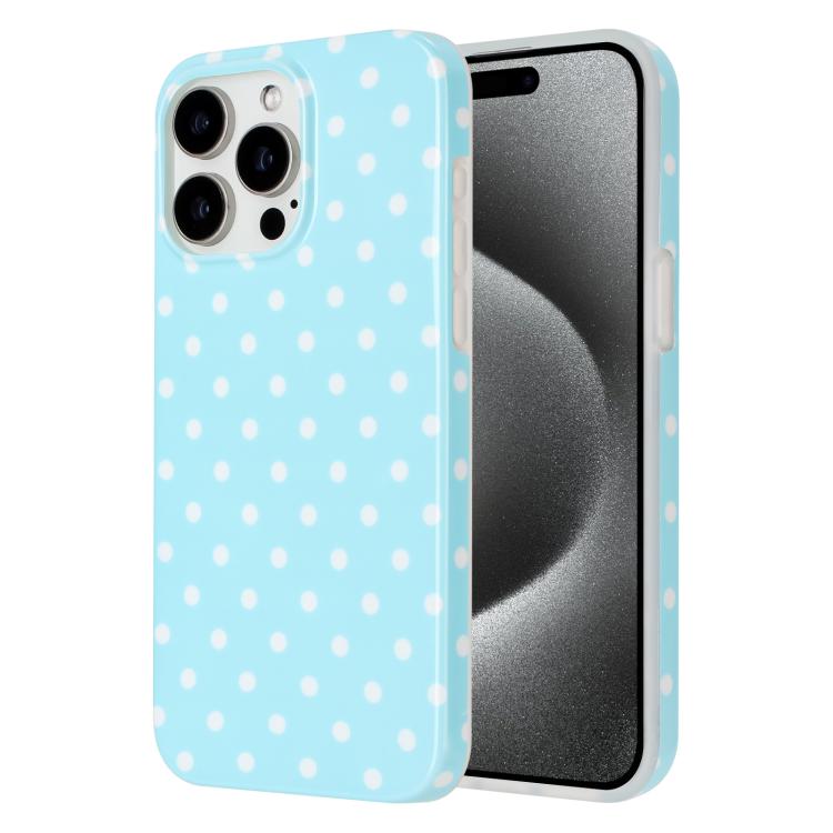 

For iPhone 16 Pro Max IMD Colorful Dots Pattern TPU Full Coverage Phone Case(Blue)