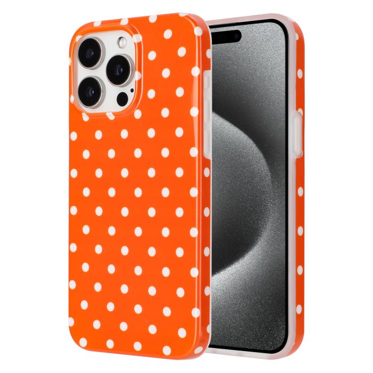 

For iPhone 14 Pro Max IMD Colorful Dots Pattern TPU Full Coverage Phone Case(Orange)